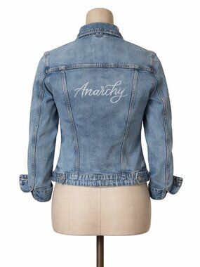 ZARA Distressed Button-up Light Blue Wash Cotton Jean Jacket - Size XS